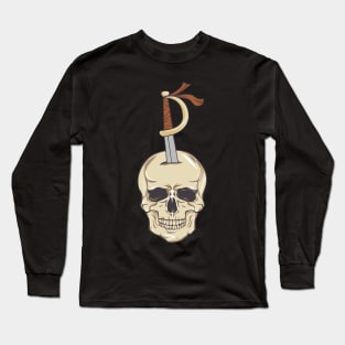 sword impaled skull Long Sleeve T-Shirt